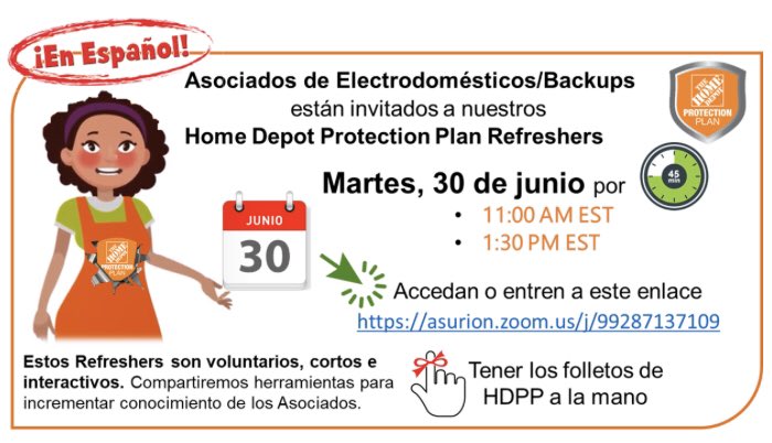 mrolon_asurion's tweet photo. Save the date- our next 🛡HDPP🛡Refreshers in Spanish will be on  Tuesday, June 30th. Details below! ⤵️ https://t.co/wzvs9M7kQo