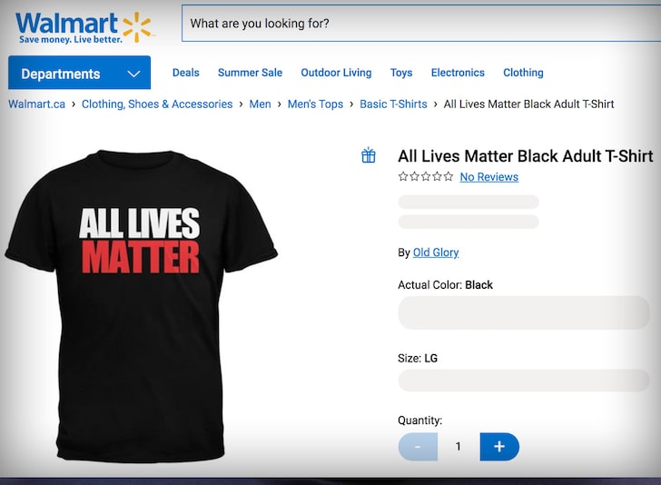 apexworldnews's tweet photo. Walmart launches T-shirt collection that features variations of the Black Lives Matter slogan. The garments include prints like ''All lives Matter'', ''Irish Lives Matter'' and ''Homeless Lives Matter'' - the leftists are not happy! https://t.co/E4Jgen0Q55