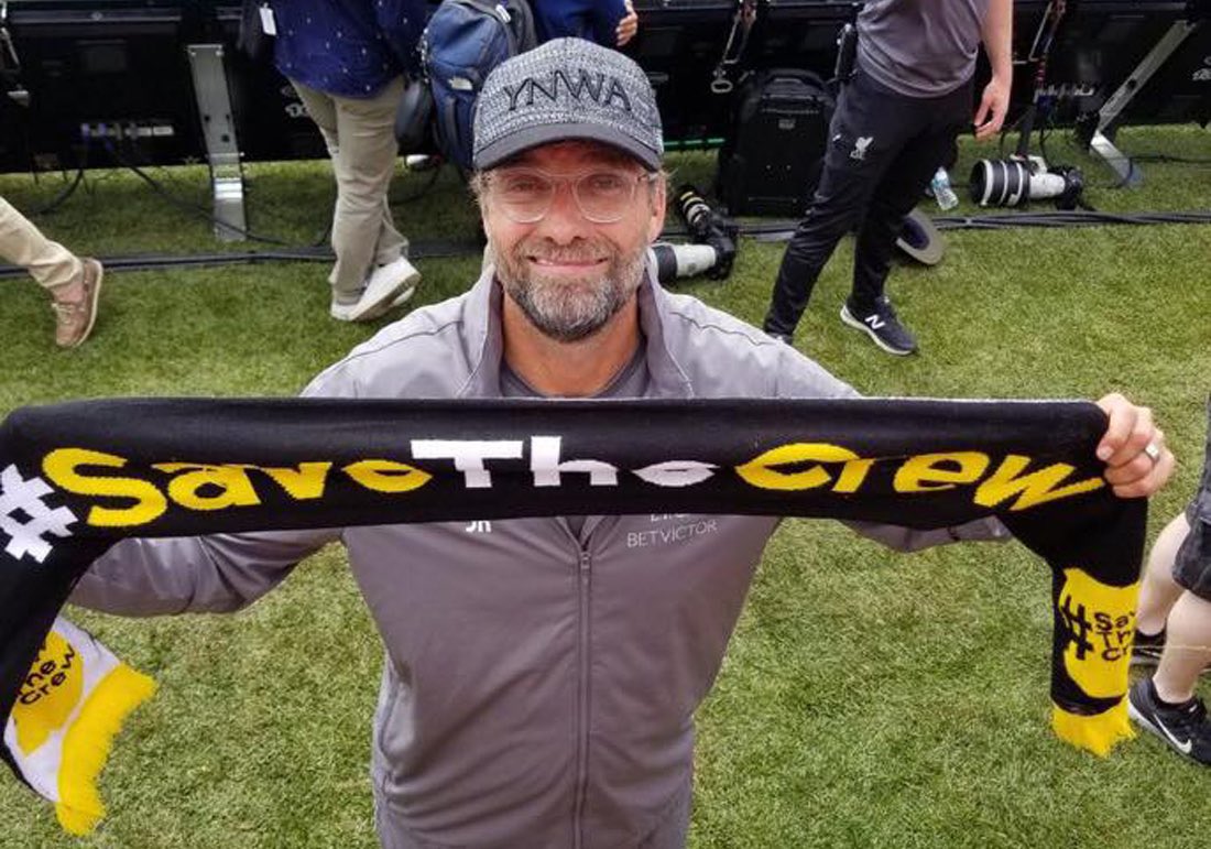 Morgan_Hughes's tweet image. Congrats to #Crew96 fan Jürgen Klopp on winning the Premier League.
