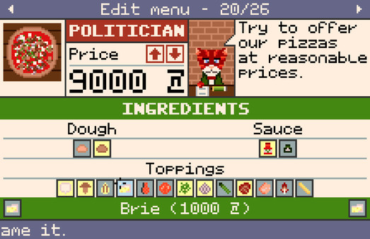 Pizza Express ($0.69, nice) - one of the best light sims out there at a dirt cheap price! Cook, Serve, Delicious meets Pizza Tycoon with a bopping soundtrack and a story mode of furries building their way to the top of the pizza empire! fast and addicting!  https://store.steampowered.com/app/375250/Pizza_Express/