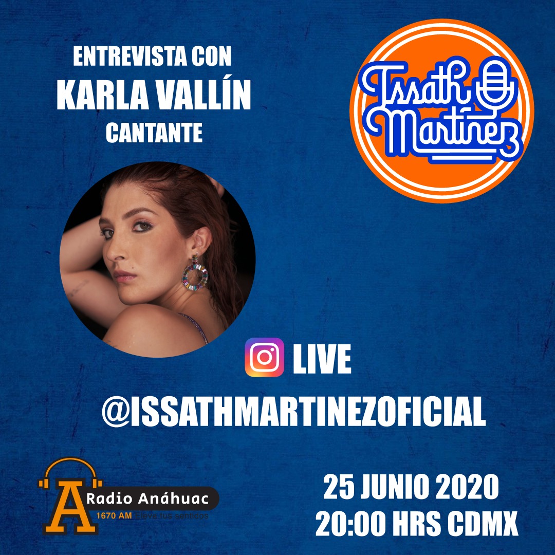 #Hoy entrevista en <a href="/elgarage1670am/">El Garage 1670 AM</a>  con <a href="/Karla_Vallin/">KARLA VALLÍN</a> a través de #IGLive. <a href="/issathmartinez/">Issath Martínez</a> conversará con ella sobre su más reciente material. No te lo pierdas 20:00 hrs

#RadioAnáhuac #1670AM
