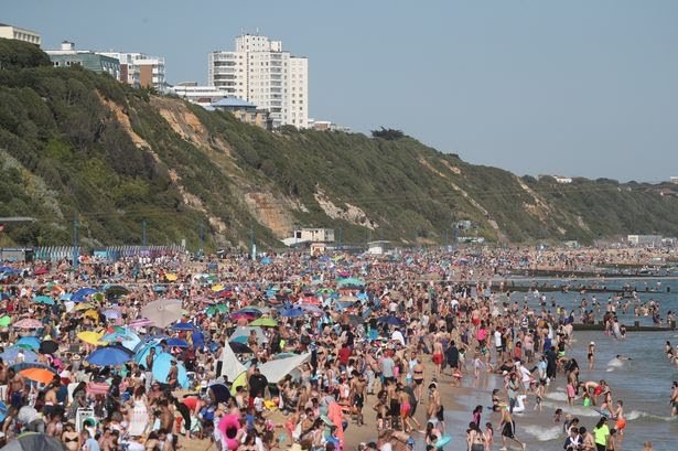 mikeparry8's tweet photo. I'm horrified by pictures today of HALF A MILLION PEOPLE on Bournemouth beach .. never mind lack of social distancing .. a lot of these folks won't have been at work for 3 months but still decided to take an extra day to put on their speedos and bikinis .. "NO" .. GO BACK TO WORK https://t.co/TgDXIxgCLJ