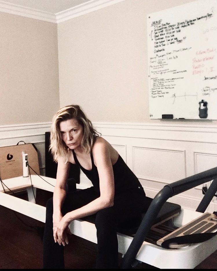 Real Selina Kyle Vibes...🐈🖤⁠
⁠
The amazing Michelle Pfeiffer on the Balanced Body Allegro 2.