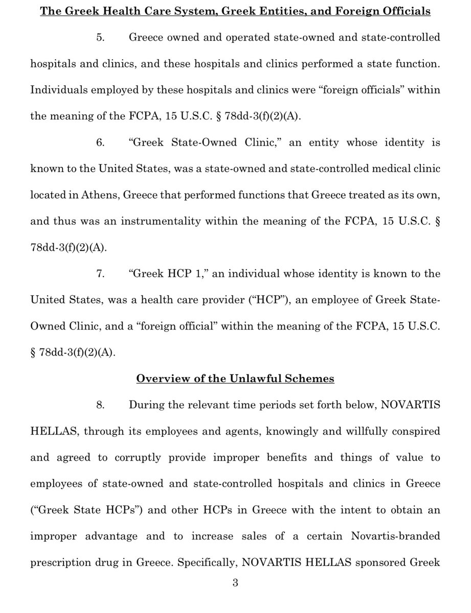 Waves NOVARTIS HELLAS so glad to see you join the FCPA & SEC crime-ing party“Novartis AG’s financial reporting to the SEC. As such, NOVARTIS HELLAS, through its employees and agents, caused these payments to be falsely recorded in Novartis AG’s books, records, and accounts...”
