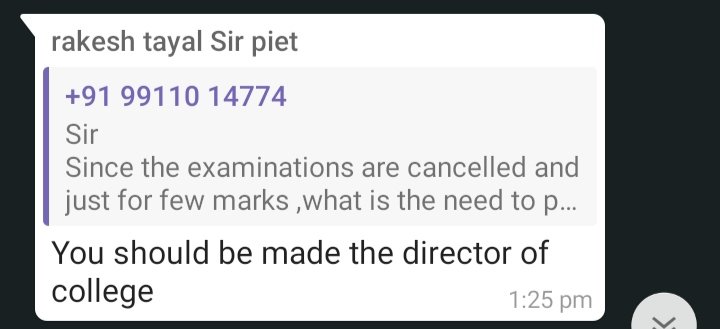 MariaHi39342310's tweet image. This is the reply we get when we try to talk to them about our problems. The arrogance. -_-
#PanipatInstituteOfEngineeringandTechnology
#PIET
@cmohry @HRDMinistry @BJP4Haryana @AICTE_INDIA