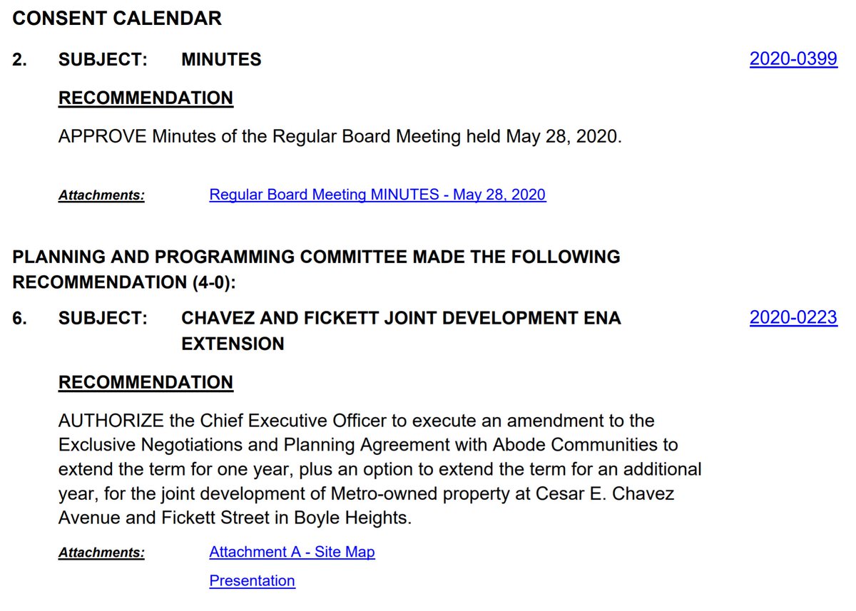 I spoke too soon! After  @MayorOfLA finished, we've got  @mridleythomas getting in here to pontificate a bit before we can get one with the rest of the meeting.This is my first Metro Board of Directors meeting so I have no idea why the agenda doesn't have items 3 through 5 on it.