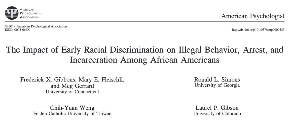 340/ "Hassling by the police that is perceived as being racist also appears to promote ... illegal behavior for some Black adolescents, especially those who are high in RP [racial pride]... In the absence of police discrimination, RP is associated with less illegal behavior."