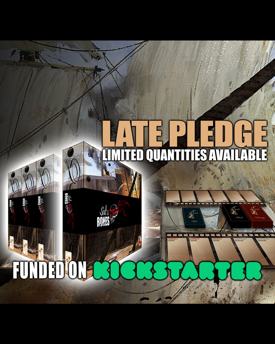 Late pledges for #SaltAndBones now up! (link in bio)

There's a limited number of copies available for the next few weeks before we finalize and move into printing - don't miss it!

#tabletopgames #boardgames #boardgamegeek