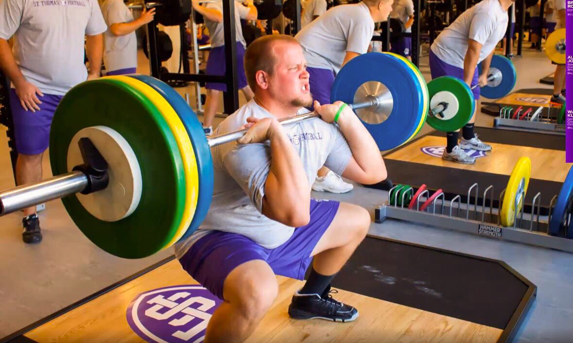 Coach_Caruso's tweet photo. Excited to be able to have the guys back in the weight room #PositiveStepsForward & looking forward to many more ➕👣➡️ in the coming weeks ✅ #Tommie4Life #ThrowbackThursday @EDGYTIM @DeepDishFB @fivestarlinemen @thereadystate @SPNetwork @RunThePower @LOScrimmage @_OffensiveLine https://t.co/gCgFYdNvcl