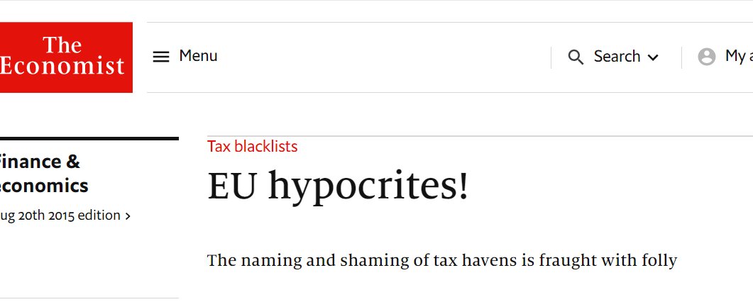 First, a little recap of history of the EU's list: the first version, an amalgamation of lists maintained by Member States, was widely panned for being opaque and arbitraryEven the OECD threw some shade on it - when other bureaucrats are mocking you, it's time to start over