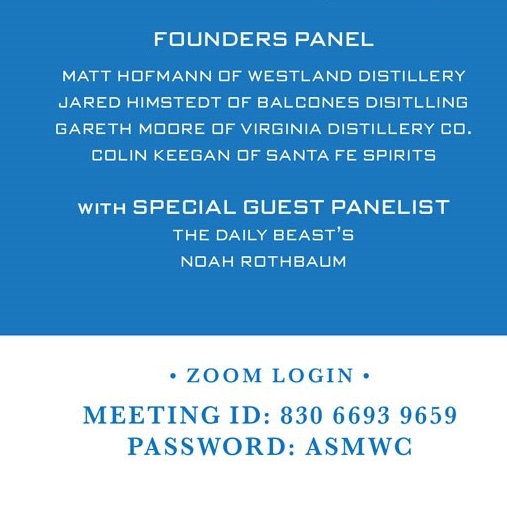I'm very excited to be part of this American single malt panel tonight. Please tune in if you're free: