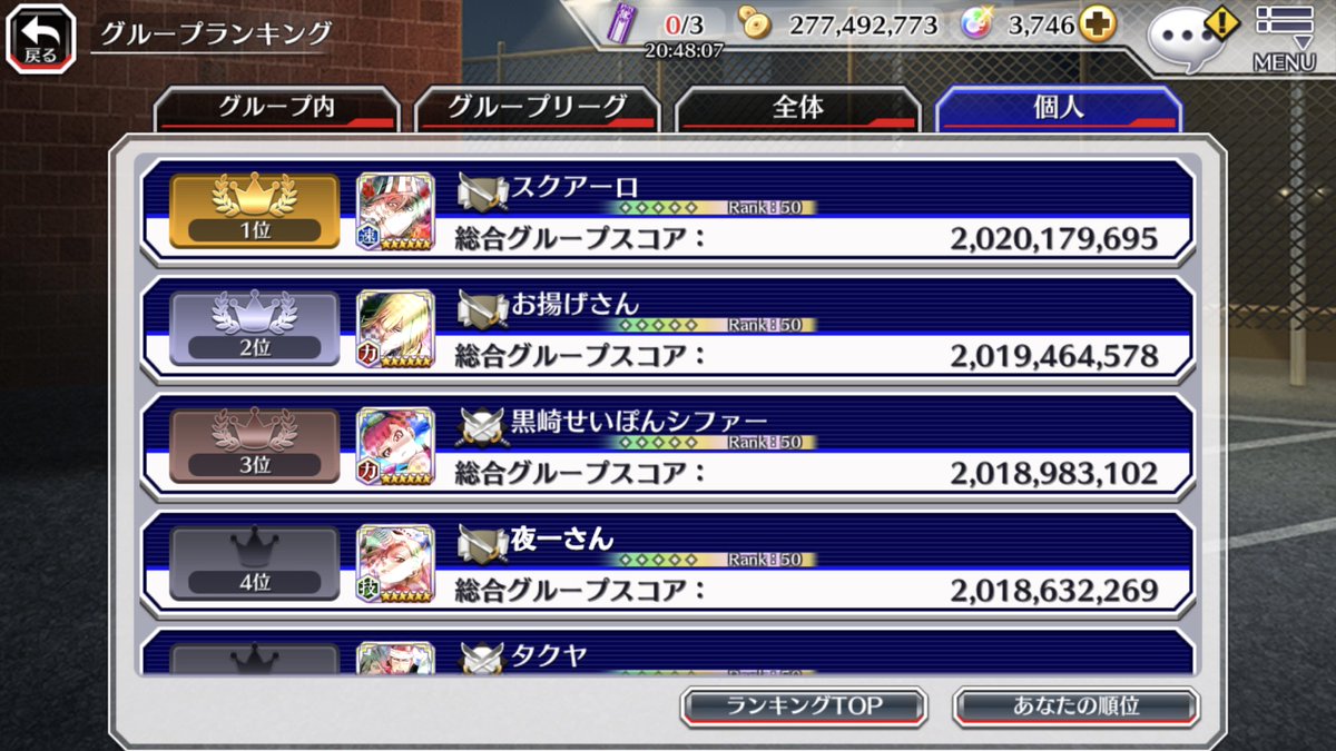 1stFusion_'s tweet photo. @BleachCowboy @bleachbrs_en This the top Guild Quest players for jp https://t.co/Sr7aWPXjZP