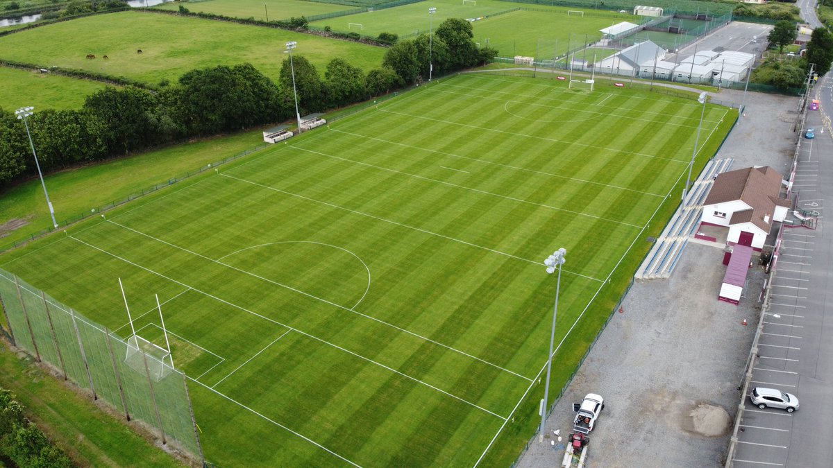 Another pitch ready to reopen this evening. Credit to @stmolleransgaa always puts everything into there playing surface and we were only delighted to put the finishing touches to it today.