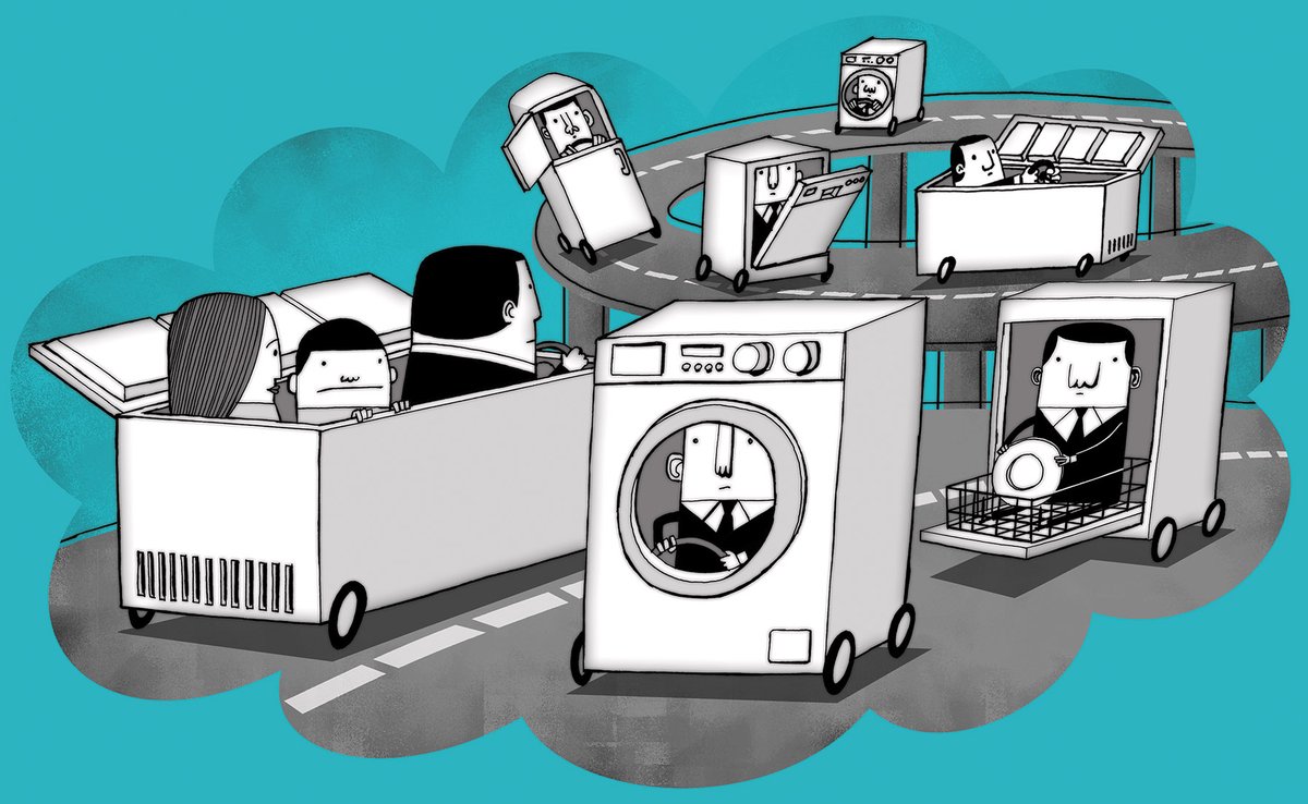 Beat the heat. Drive a fridge freezer. Or a washing machine on a cold wash cycle.

#getyourmotorrunning #headoutonthehighway #phewwhatascorcher #scorchio #warmweather #staycool #keepcool #fridge #refridgerator #appliances #onwheels #coldwashonly #illustration #cooperillo