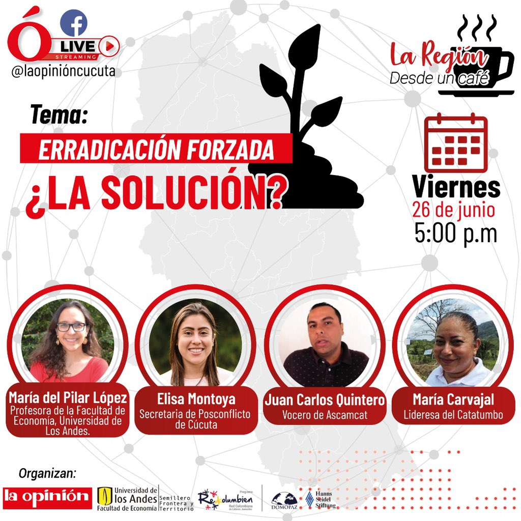 fronterandes's tweet photo. Tomémonos un segundo café y charlemos sobre el Catatumbo 💚 

En esta ocasión, nuestra directora @marialopezuribe, la secretaria de Posconflicto @ElisaMontoyaOb, el vocero de ASCAMCAT @catatumbol281 y la lideresa social Maria Carvajal conversarán sobre la erradicación forzada. https://t.co/GSigtm2xFc