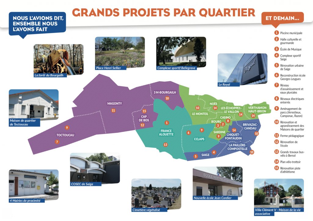 🔰🏫🌳17 Projets pour 17 Quartiers : téléchargez ci-dessous la carte des grands projets.
➡️ Et retrouvez sur naturellementpessac.fr la carte de tous les travaux réalisés pendant 6 ans !
