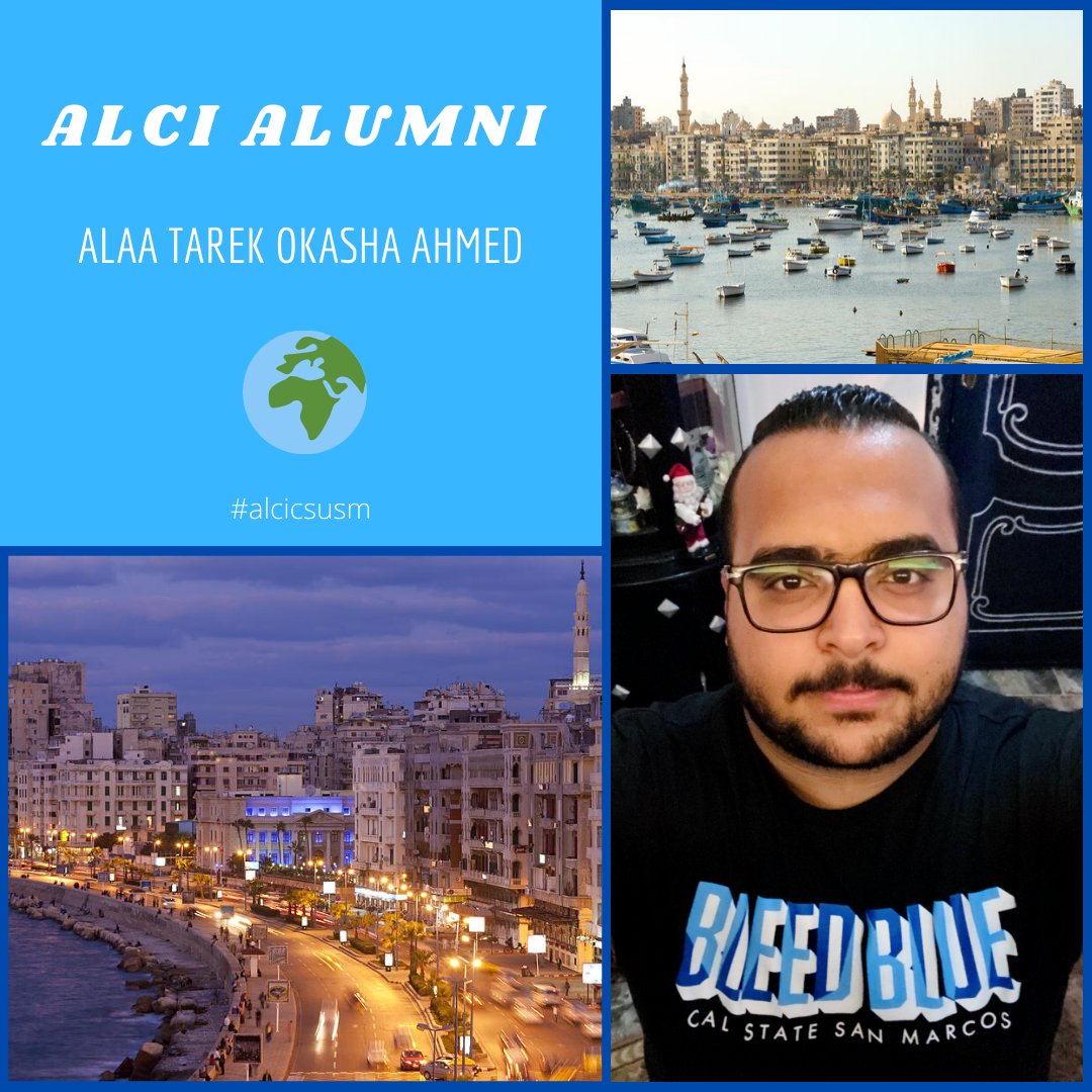 alcicsusm's tweet photo. Spring 2020 ALCI student Alaa Tarek Okasha Ahmed is back in his home town.  We love to hear from our students all around the world, and take pride when they put on their cougar blue.  Send your photos to alci@csusm.edu  #cougarbluethursday #alcicsusm https://t.co/hGz2IZT7hV