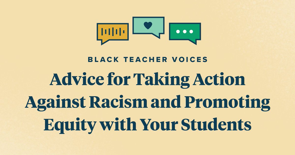 TPT_Official's tweet photo. Read advice from Black educators on how teachers can take action against racism and ensure every student has an equitable education: https://t.co/DrWcOUNCGf https://t.co/XrTuZ1mRhl