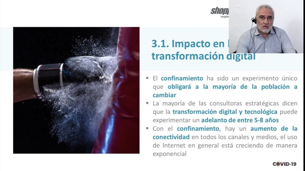 infarma_es's tweet photo. 🗣José Antonio Andreu, socio director de #Shoppertec ➡️ El aumento exponencial del uso de Internet durante esta pandemia, supondrá un adelanto de entre 5 y 8 años en la transformación digital y tecnológica. #infarmaDigital https://t.co/cgYwV6OTAt