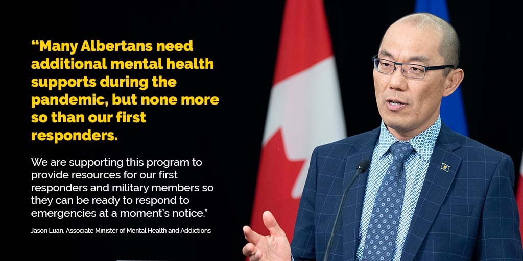 I'm proud to announce funding today for <a href="/himarc/">The Heroes in Mind Advocacy & Research Consortium</a> - an organization supporting military and first responders in our province to build resiliency and treat PTSD. 

Read the full announcement here: alberta.ca/release.cfm?xI…