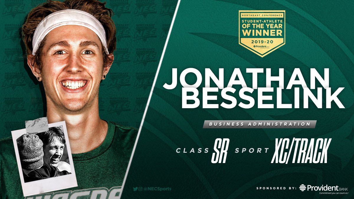 NECsports's tweet photo. π βπΌβ πππ£π₯π¦ππ πΈπ¨ππ£ππ€ ππππ π
The 2020 Male Student-Athlete of the Year is...
@WagnerAthletics harrier Jonathan Besselink π
#NECSAOTY | #VirtualAwardsWeek https://t.co/4hFX5x9yM6