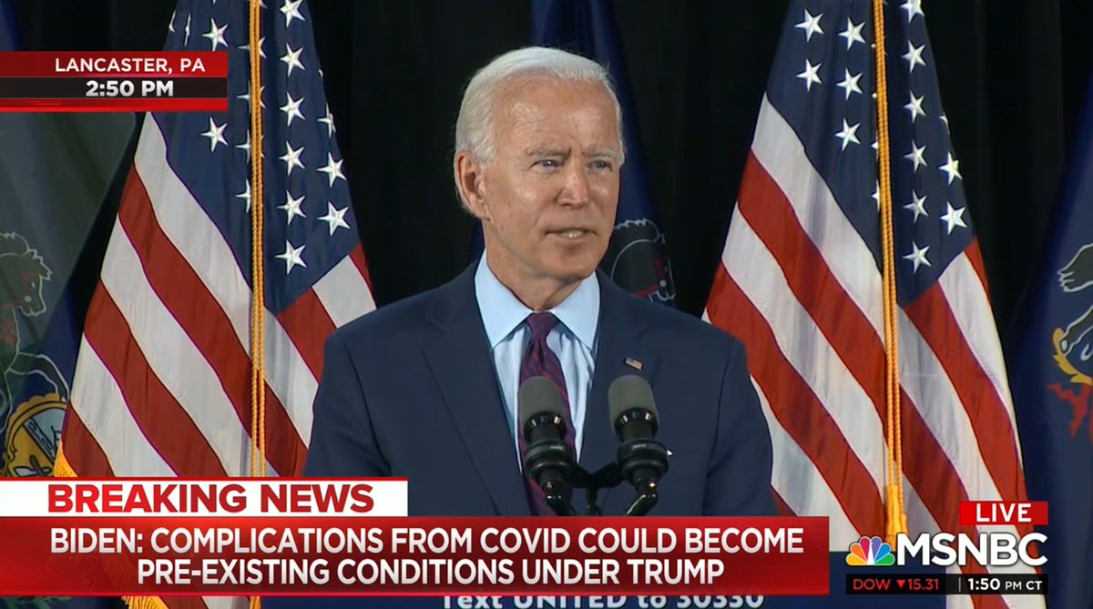 "Mr. President drop the lawsuit," <a href="/JoeBiden/">Joe Biden</a> says as he begins his remarks in defense of the ACA

He says he "cannot comprehend the cruelty driving [Trump] to inflect this pain on the very people he's supposed to serve," referencing the lawsuit to dismantle the law amid a pandemic
