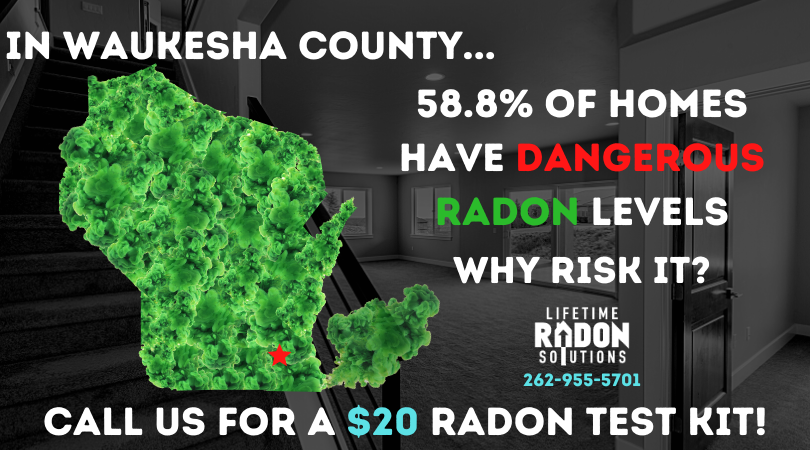 From 1995-2016, 8577 houses were tested in Waukesha County by the Wisconsin DHS. 58.8% of those homes tested had dangerous levels (4.0pCi/L+)

The only way to know if you have a radon problem is to properly test for it. #radontesting #waukesha #wisconsin #delafield #hartland