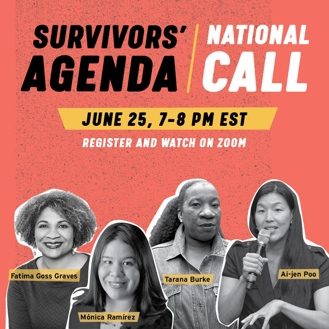 We are participating in this important call. Join us as survivors take the lead in creating change. #survivorsagenda