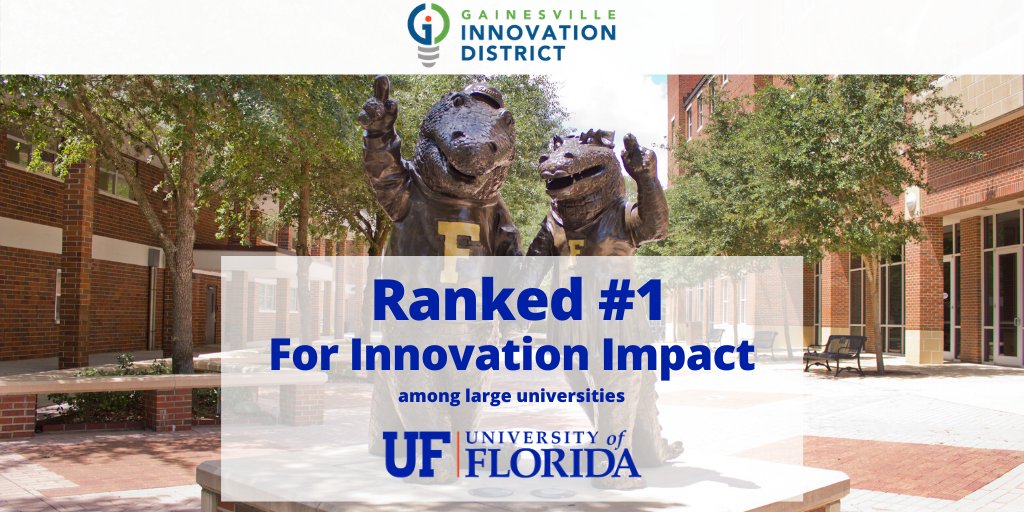 GNVInnovation's tweet photo. Congratulations to @UF on being nationally recognized as the no.1 for innovation impact among large universities! 

Read more about the distinction here: https://t.co/NdsaBUMfed https://t.co/GMc5uop2xT