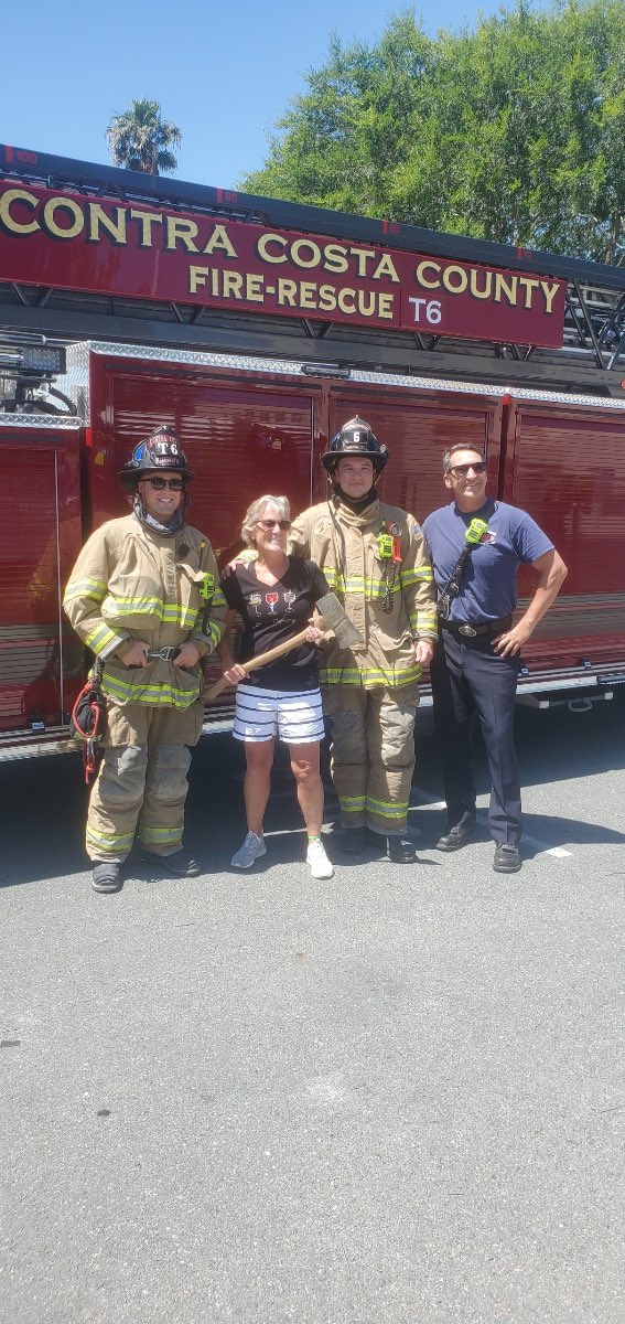 Mrs. M&amp;M got a proper send off to her retirement by the Contra costa county fire department today! Cheers to your last fire drill Mrs. M&amp;M your bright spark will be missed! 🔥
