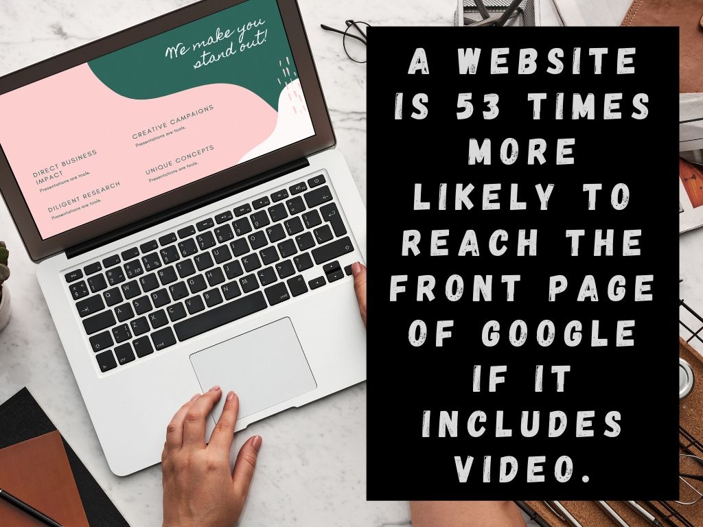 TribeVideo's tweet image. A website is 53 times more likely to reach the front page of Google if it includes video.