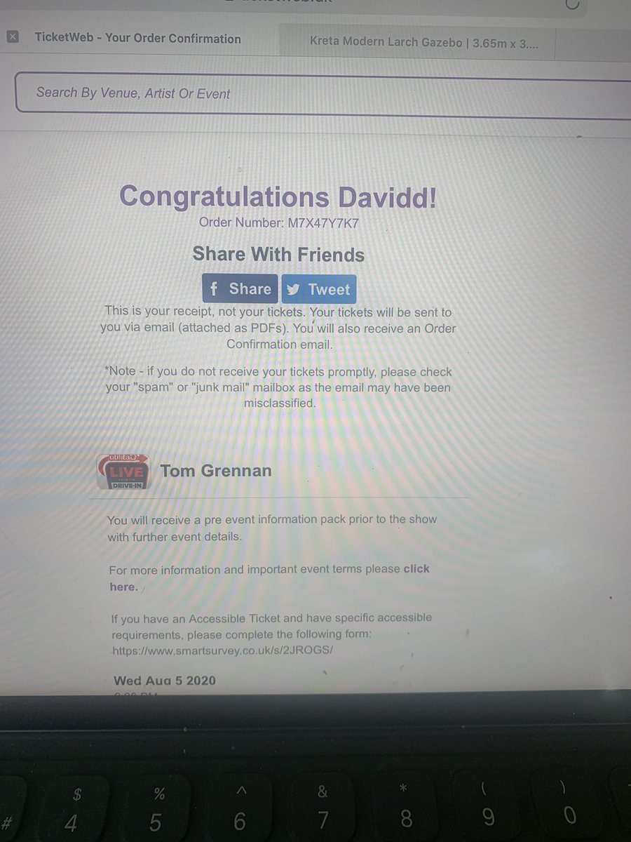 I’ve had 24 gigs cancelled or rescheduled for 2021. And then <a href="/UtilitaLive/">UtilitaLive</a> come up with a fix for us gig addicts - and it’s on in only 6 weeks. As much as I love <a href="/Tom_Grennan/">Tom Grennan</a> an outdoor gig with our own party area would be brilliant watching anyone at the moment .