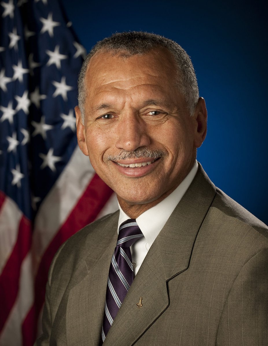 Charles F. Bolden Jr. (1946-present) was a Marine aviator, NASA astronaut, and the first Black administrator of NASA. He flew several missions for NASA as a pilot and commander aboard the space shuttles Columbia, Discovery, and Atlantis. (8)