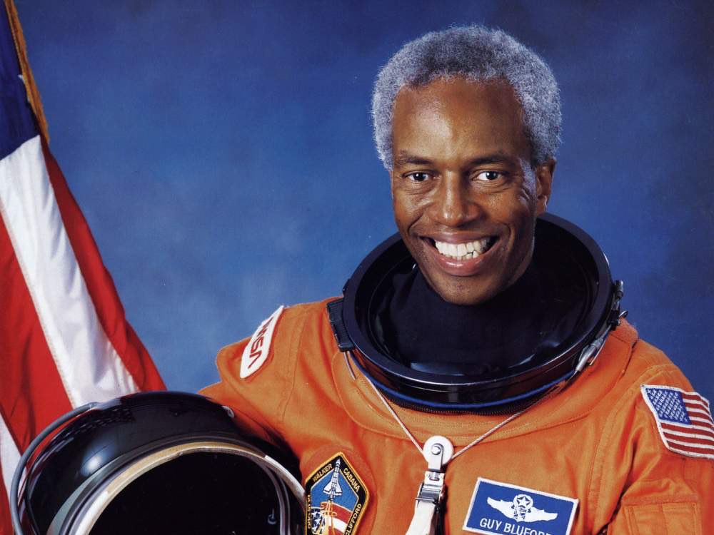 Guion “Guy” Bluford (1942-present) is the first African-American to fly to space! He studied Aerospace Engineering and served in the Air Force. As an astronaut, he worked as a mission specialist on several flights. He retired in 1993, and worked as an aerospace consultant. (7)