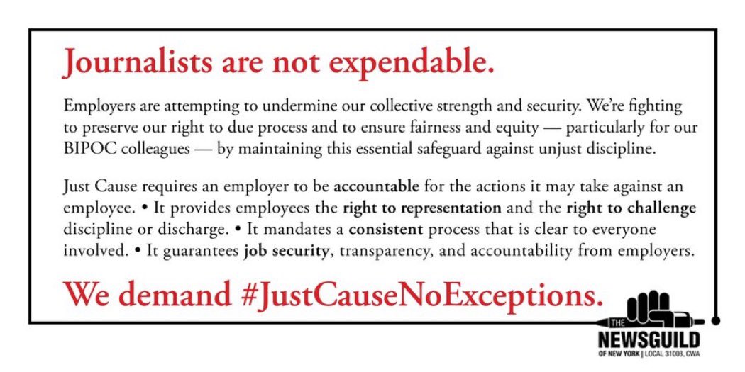 Just cause means you can only get fired for.... just cause

Why would anyone oppose that? 🤔
#JustCauseNoExceptions