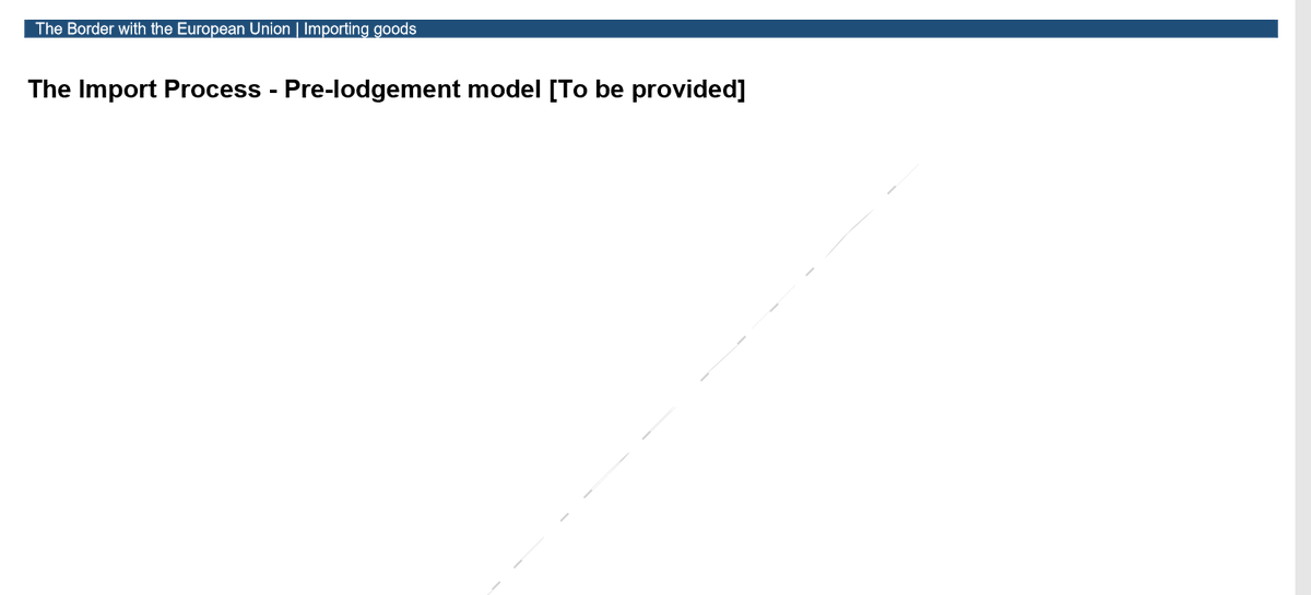 Curiously, there is just a blank page where there's supposed to be the process for roll-on, roll-off freight e.g. the ~10,000 trucks that go through Dover-Calais each day.It's called the `pre-lodgement' model, where customs paperwork is filed electronically in advance 3/