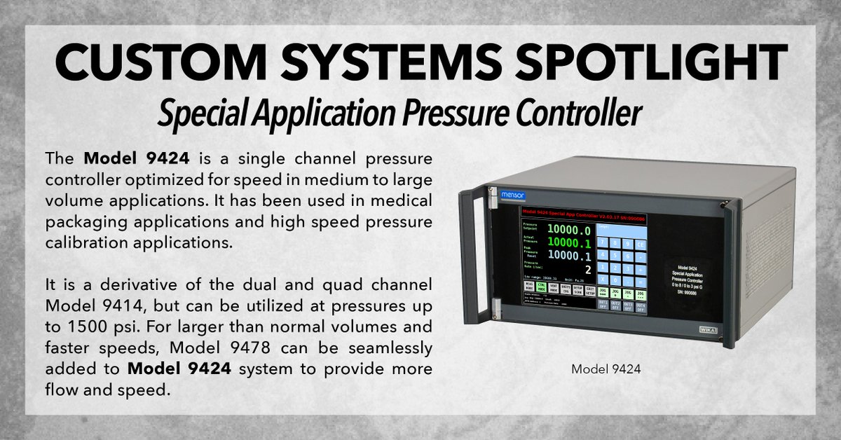 MensorLP's tweet image. Our June Custom Systems feature is Mensor&apos;s special application pressure controller, commonly referred to as Model 9424. #pressurecontroller #calibration

For more information on this and other custom engineered systems, view our brochure: hubs.ly/H0rSKrb0