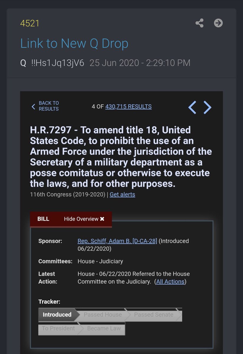 4521-What is Adam Schiff trying to prevent?Everything you are witnessing [past & present [future]] centrally revolves around the Presidential Election of 2020.Win by any means necessary [self-preservation]. Q