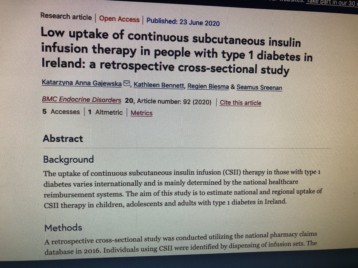 kate_gajewska's tweet photo. Low uptake of #insulin pumps in #PWD #T1D!🇮🇪
34.7% in children/adolscents with #diabetes and only 6.8% in adults. Is it low? Yes, compared to countries where reimbursement is offered.

Do I think that 100% should be on pumps? No. But ⬆️>7%!

🙏all involved
https://t.co/f0sKZ0Rl70 https://t.co/UztGwZaeBL