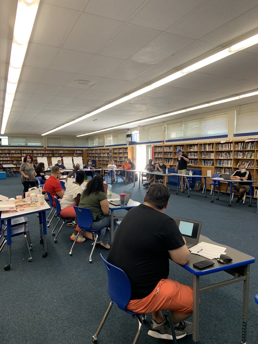 Today teachers, administrators and community members came together to begin the action plan for social justice education at Barringer High School! A very good first step to ensure our students become agents of change in the community #WeAreBarringer