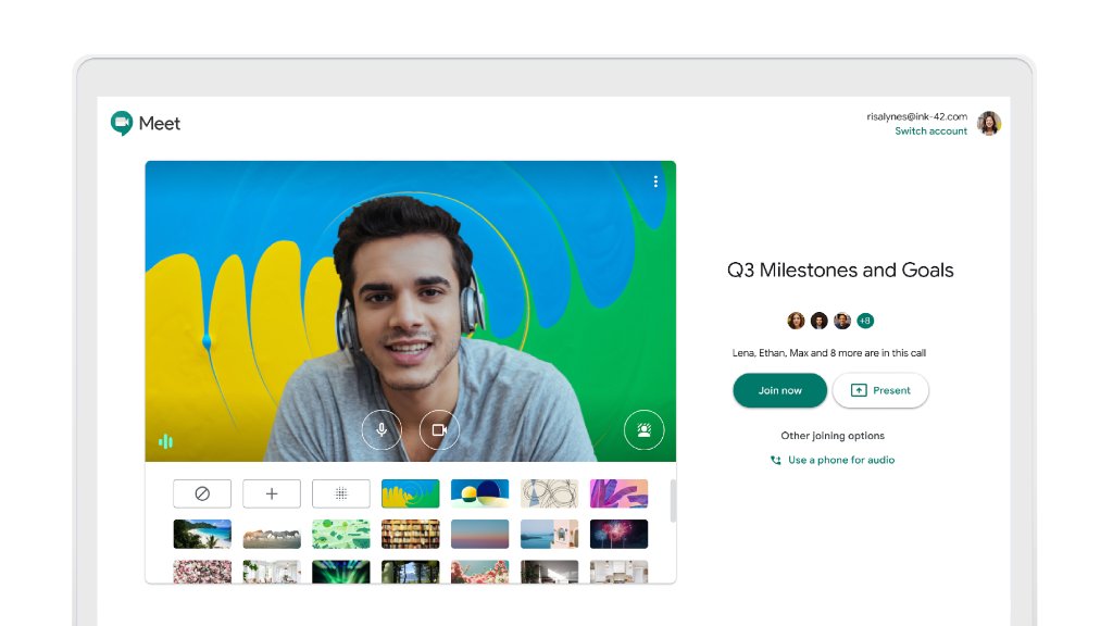 Coming soon to #GoogleMeet 👀:

✅ Customizable backgrounds
✅ Moderator safety controls 
✅ Breakout rooms

And more! Learn about the new updates here → goo.gle/2Z98BoK