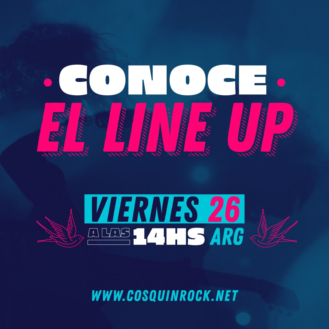 ¡Desde este viernes a las 14 hs ARGENTINA, mira el line up completo en 📲 cosquinrock.net!

📲 Nos volvimos digitales, y sumamos a 20 años de historia, nuestra primera versión online.

Este 8 y 9 de AGOSTO volvemos 😎