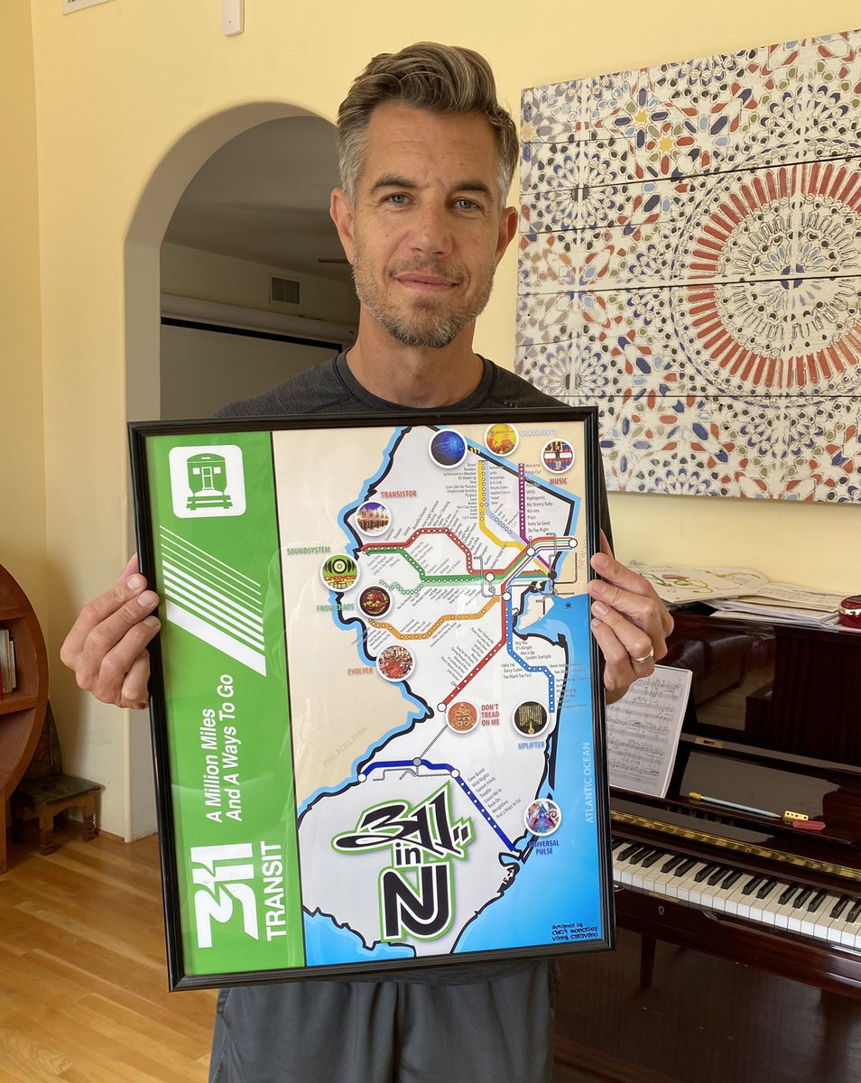 I remember when Chris Moncrief gave me this poster of 311 albums and songs as a NJ Transit map that he and Vinny made. I treasure it. Rest peacefully, Chris.