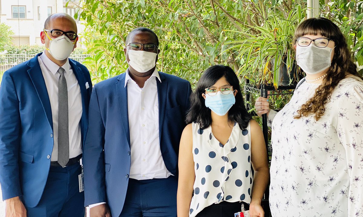 BSWHTemple_PCCM's tweet photo. Warm welcome to our new #PCCM fellows, Drs Patel, Quaye, Subramanian, and Bertschy! #WearAMask  @bswhealth_Templ https://t.co/9WCzBpMuVW