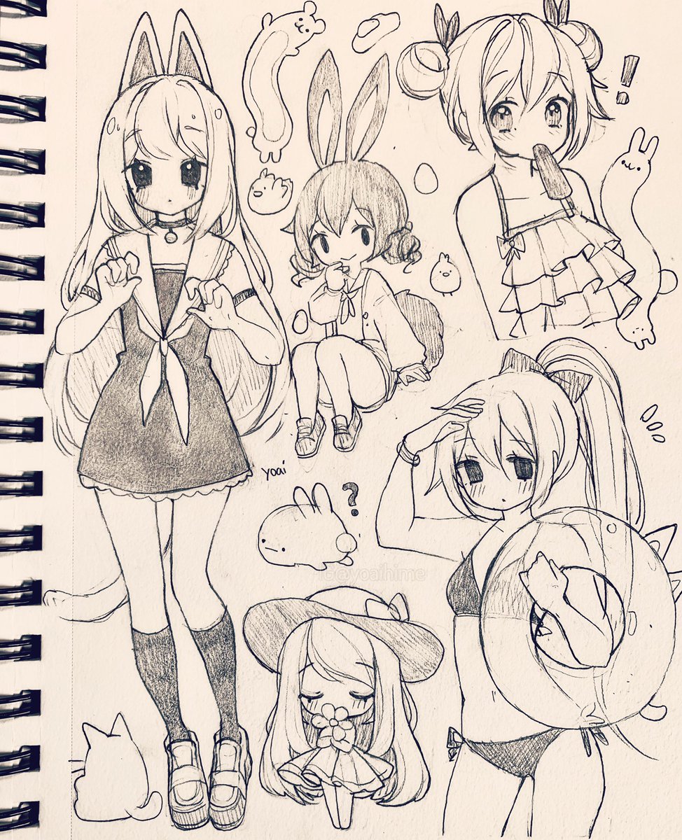 today's sketches~ uwu

feel free to colour them! 