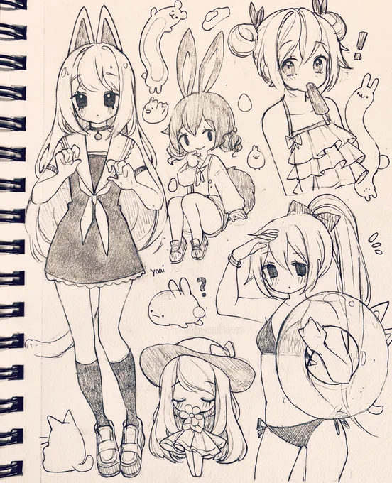 today's sketches~ uwu

feel free to colour them! 