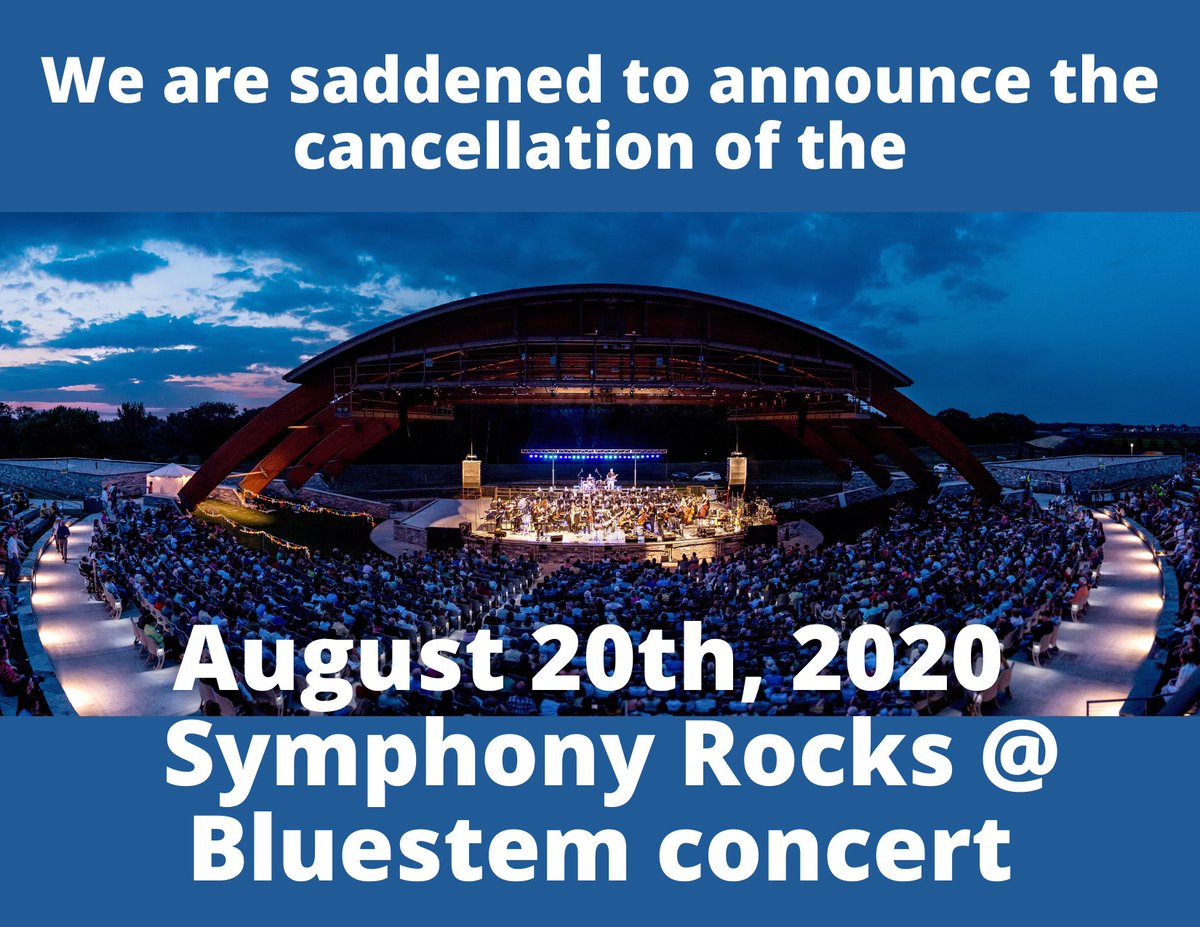FMSymphony's tweet photo. The Fargo-Moorhead Symphony is very sad to announce the cancellation of our highly anticipated August 20 Symphony Rocks at Bluestem concert. https://t.co/IsbFRPLHkn