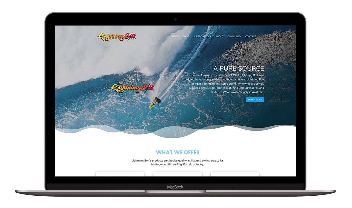 WKD1Design's tweet photo. Lightning Bolt has been around since 1971. The brief was to create a simple grassroots surfboards, surf wear and accessories shop, projecting a very down to earth and hands on local image. We think we did pretty awesome! Check it out here https://t.co/adLxD4GaFM https://t.co/uqAue70mzx