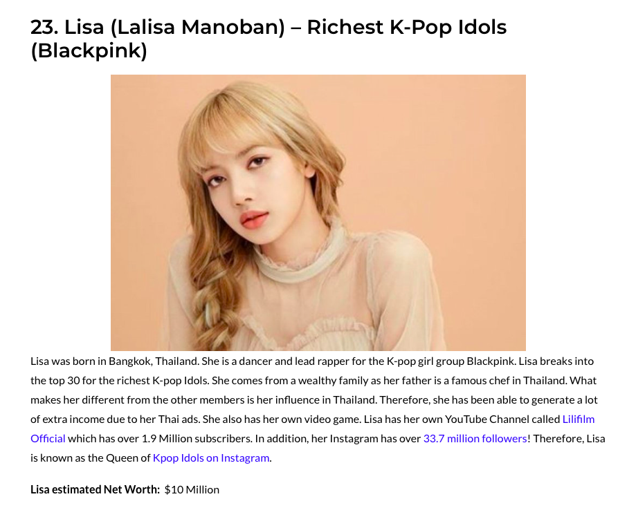 Blackpink Top 30 Richest Kpop Idols Allkpop Forums