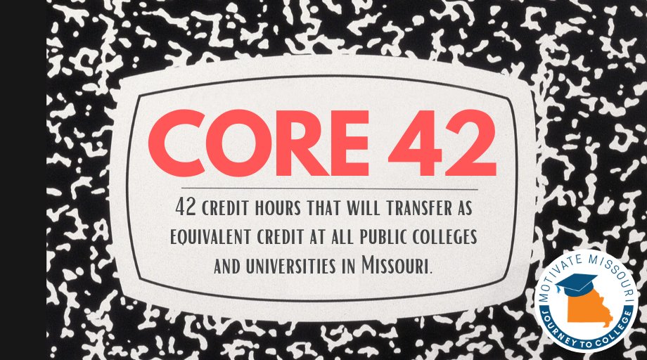 MCCKansasCity's tweet image. Core 42 curriculum streamlines the transfer of college credit and reduces the need to retake courses you have already completed at another school, helping you earn a degree in less time and at less cost. See how your credits will transfer at bit.ly/motransfertrac….